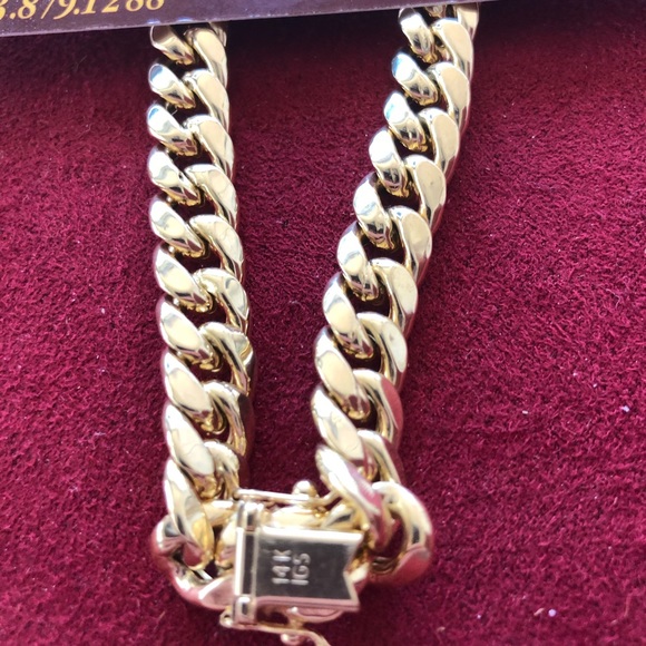 14 kt “ Miami Cuban” 24” necklace 59.5 grams - Picture 4 of 16